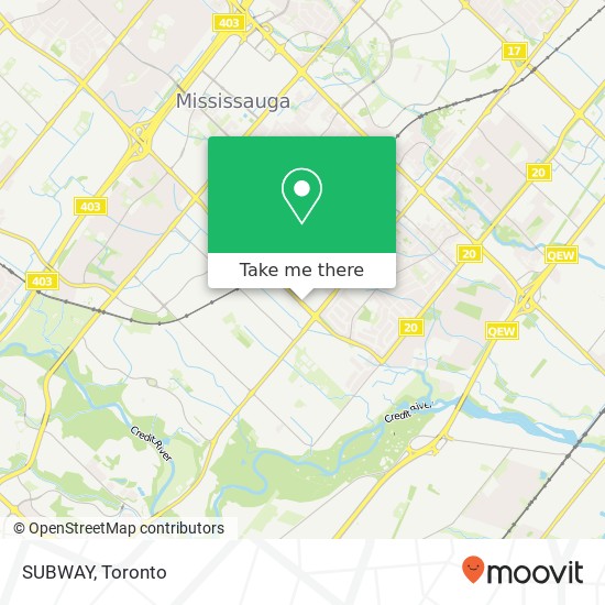 SUBWAY, 3065 Mavis Rd Mississauga, ON L5C 1T7 plan