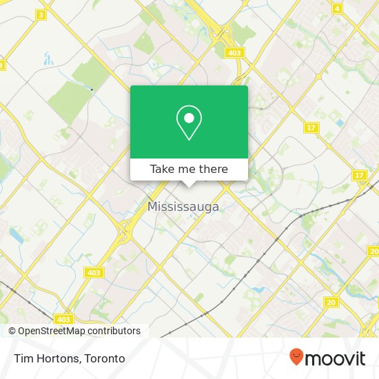 Tim Hortons, 151 City Centre Dr Mississauga, ON L5B 1M7 map