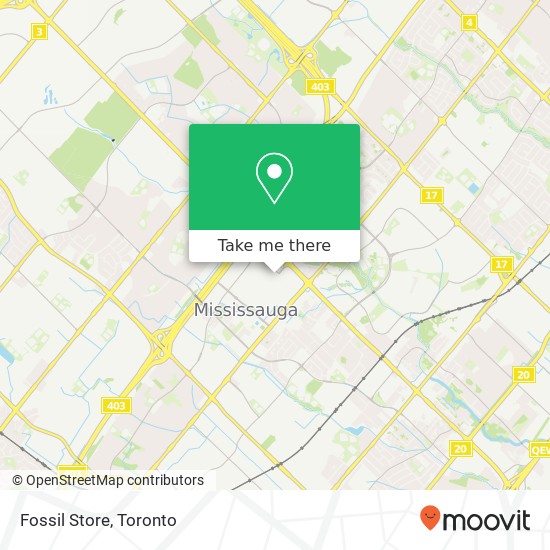 Fossil Store, 100 City Centre Dr Mississauga, ON L5B 2C9 plan