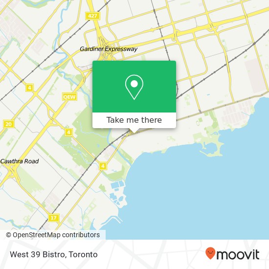 West 39 Bistro, 3747 Lake Shore Blvd W Toronto, ON M8W 1P9 map