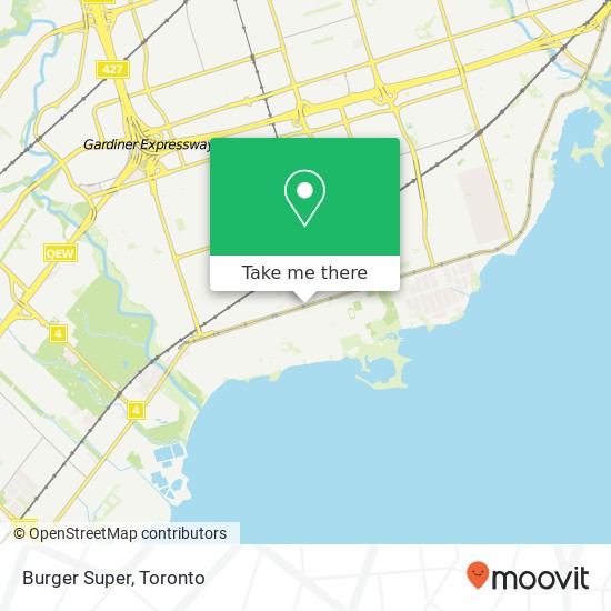 Burger Super, 3327 Lake Shore Blvd W Toronto, ON M8W map