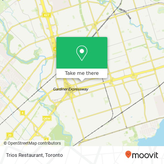 Trios Restaurant, 1596 The Queensway Toronto, ON M8Z 1V1 plan