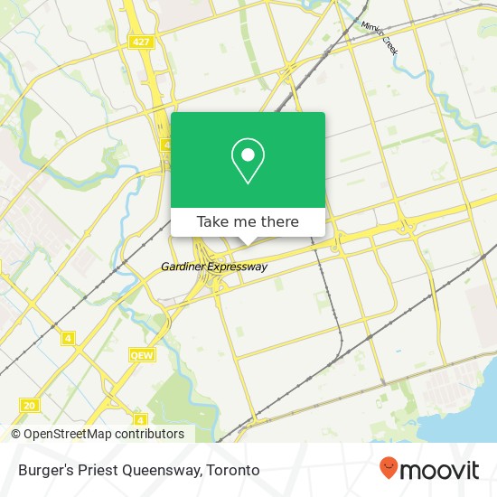 Burger's Priest Queensway, 1599 The Queensway Toronto, ON M8Z 1T8 plan