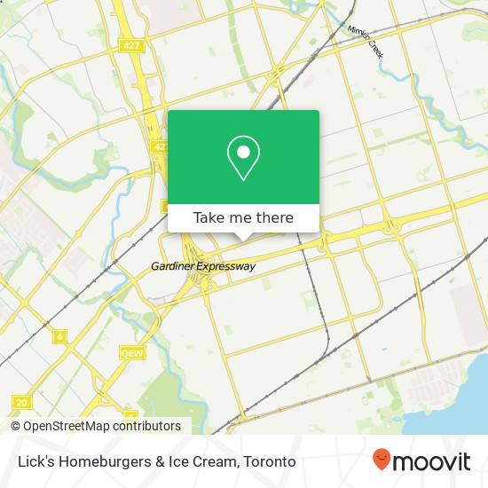Lick's Homeburgers & Ice Cream, 1585 The Queensway Toronto, ON M8Z map