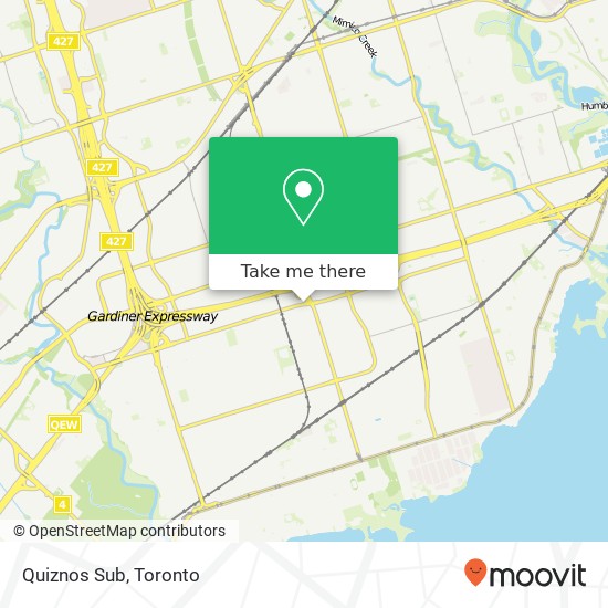 Quiznos Sub, 374 Evans Ave Toronto, ON M8Z map