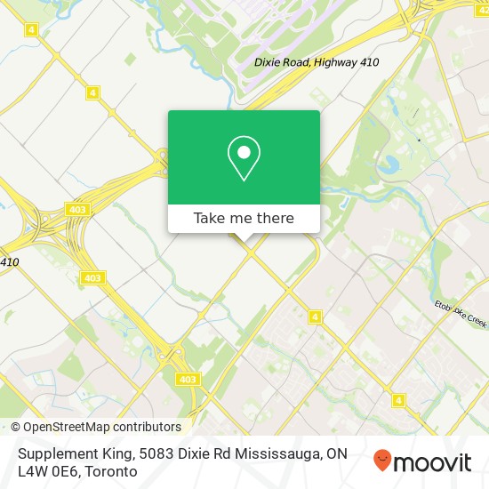 Supplement King, 5083 Dixie Rd Mississauga, ON L4W 0E6 map