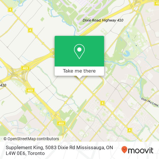 Supplement King, 5083 Dixie Rd Mississauga, ON L4W 0E6 plan