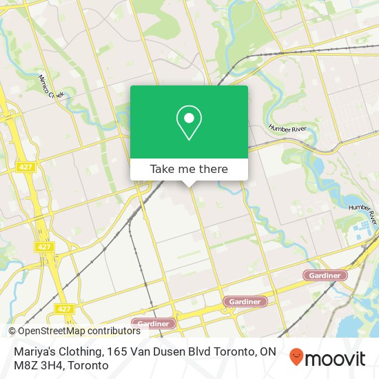 Mariya's Clothing, 165 Van Dusen Blvd Toronto, ON M8Z 3H4 plan