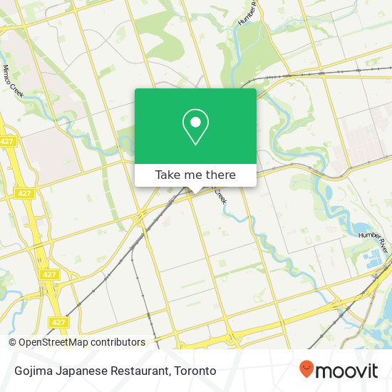 Gojima Japanese Restaurant, 3345 Bloor St W Toronto, ON M8X plan