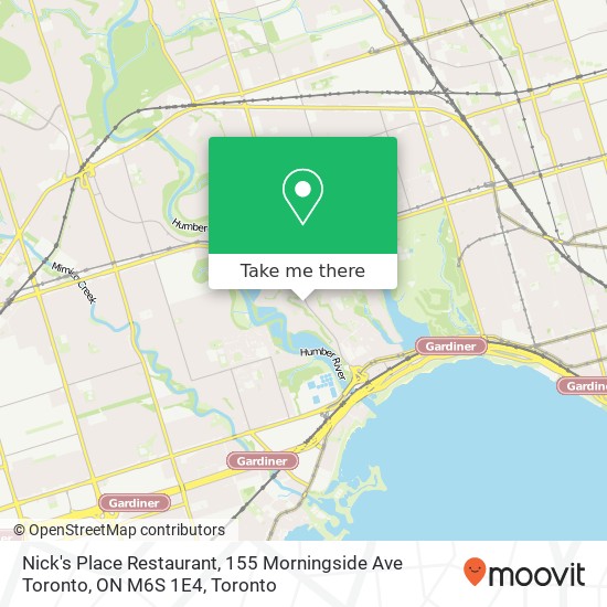 Nick's Place Restaurant, 155 Morningside Ave Toronto, ON M6S 1E4 plan