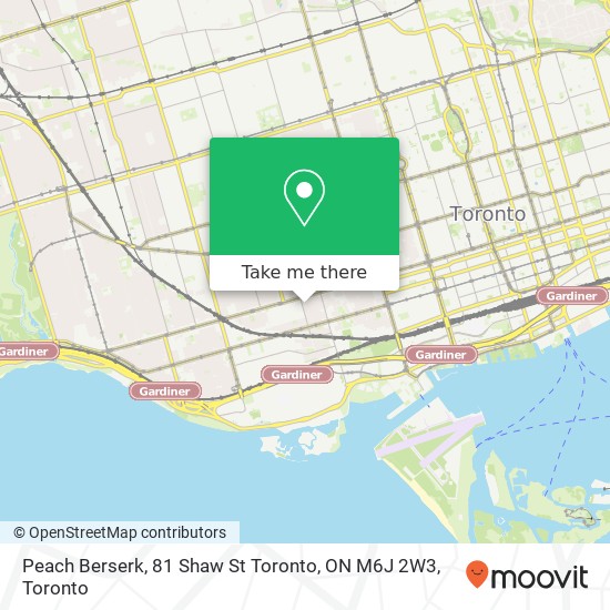 Peach Berserk, 81 Shaw St Toronto, ON M6J 2W3 map