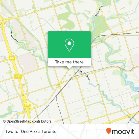 Two for One Pizza, 4909 Dundas St W Toronto, ON M9A 1B2 map