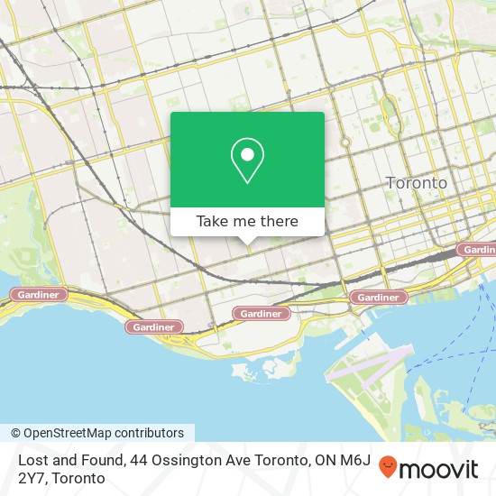 Lost and Found, 44 Ossington Ave Toronto, ON M6J 2Y7 plan