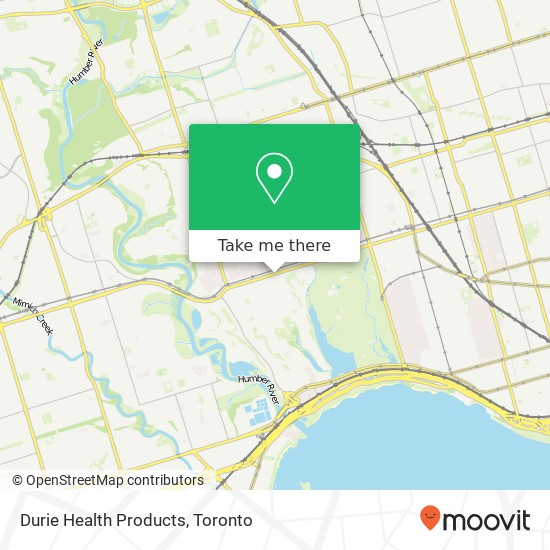 Durie Health Products, 2221 Bloor St W Toronto, ON M6S 1N7 plan