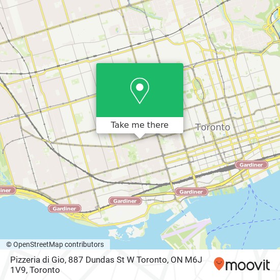 Pizzeria di Gio, 887 Dundas St W Toronto, ON M6J 1V9 plan