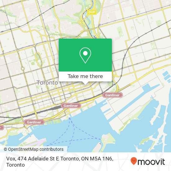 Vox, 474 Adelaide St E Toronto, ON M5A 1N6 plan