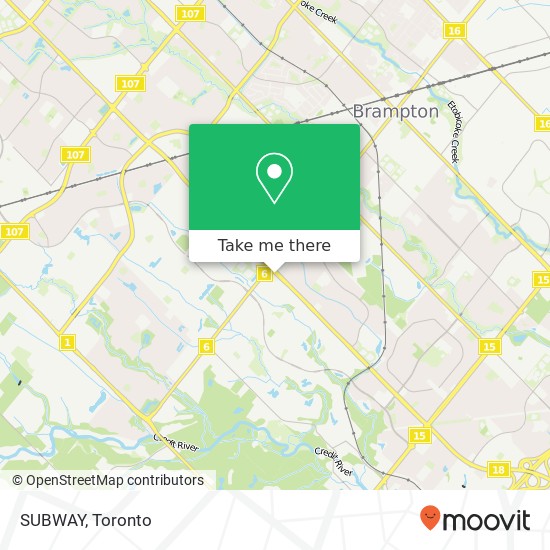 SUBWAY, 8970 Chinguacousy Rd Brampton, ON L6Y 5X6 plan