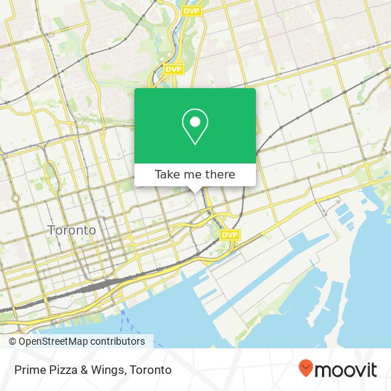 Prime Pizza & Wings, 93 River St Toronto, ON M5A 3P4 plan