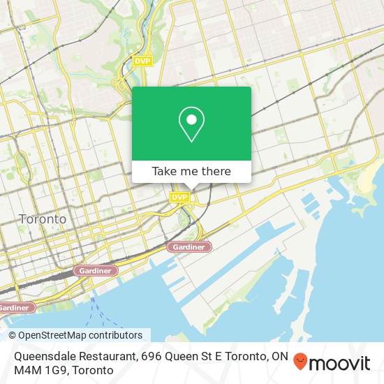 Queensdale Restaurant, 696 Queen St E Toronto, ON M4M 1G9 plan