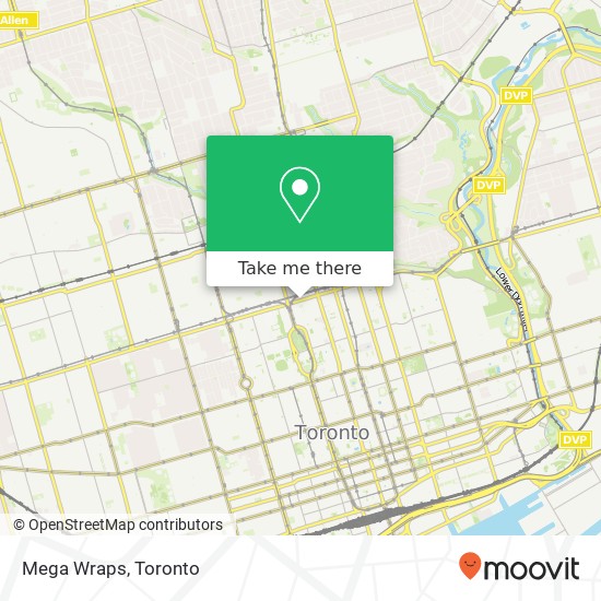 Mega Wraps, 110 Bloor St W Toronto, ON M5S plan