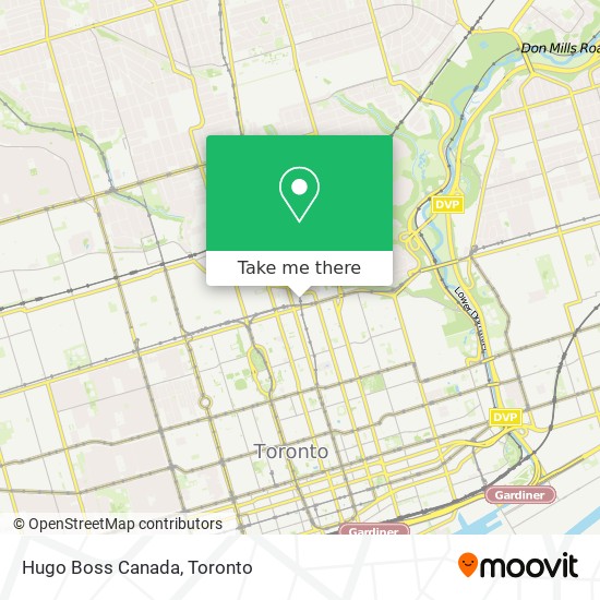 Hugo Boss Canada map