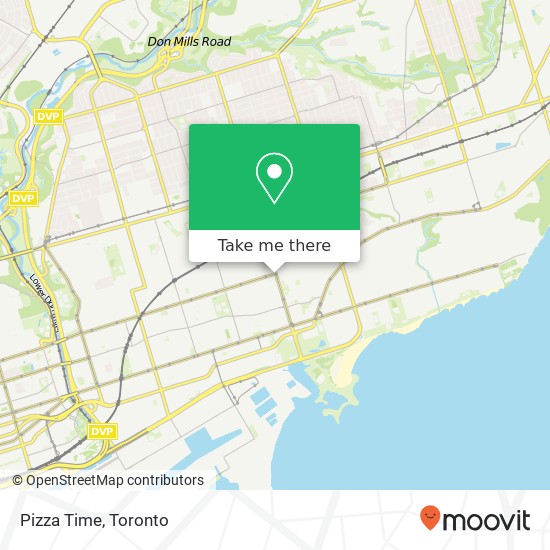 Pizza Time, 1515 Gerrard St E Toronto, ON M4L 2A4 plan