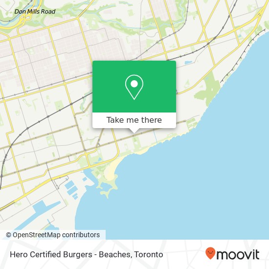 Hero Certified Burgers - Beaches, 2018 Queen St E Toronto, ON M4L 1J3 map