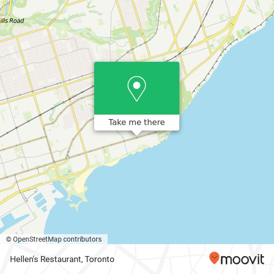 Hellen's Restaurant, 2222 Queen St E Toronto, ON M4E 1E9 plan