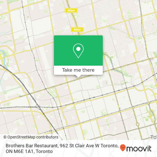 Brothers Bar Restaurant, 962 St Clair Ave W Toronto, ON M6E 1A1 map