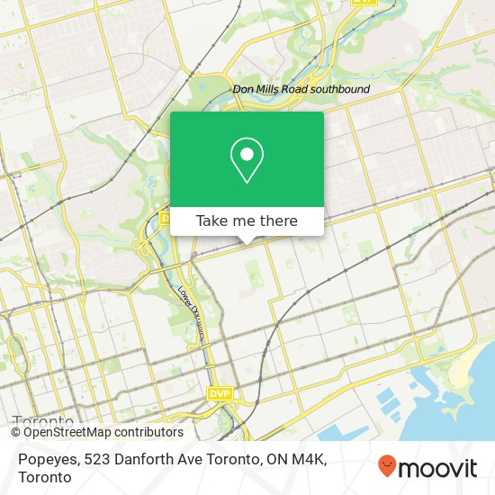 Popeyes, 523 Danforth Ave Toronto, ON M4K plan