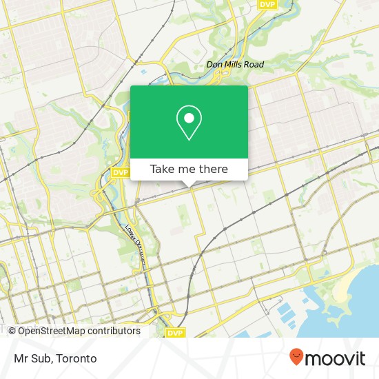 Mr Sub, 636 Danforth Ave Toronto, ON M4K 1R3 plan
