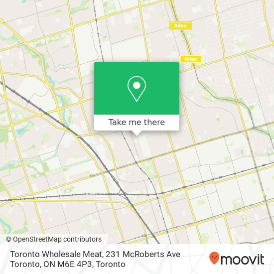 Toronto Wholesale Meat, 231 McRoberts Ave Toronto, ON M6E 4P3 plan