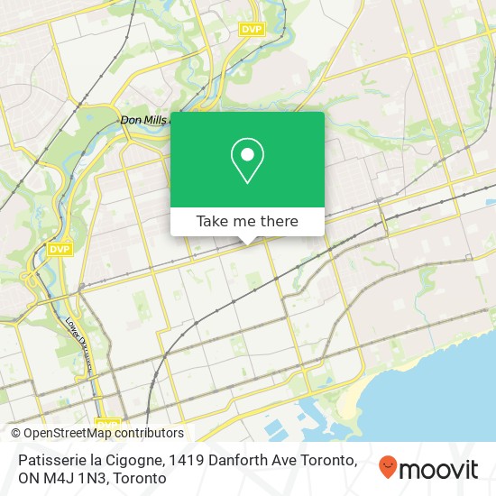 Patisserie la Cigogne, 1419 Danforth Ave Toronto, ON M4J 1N3 plan