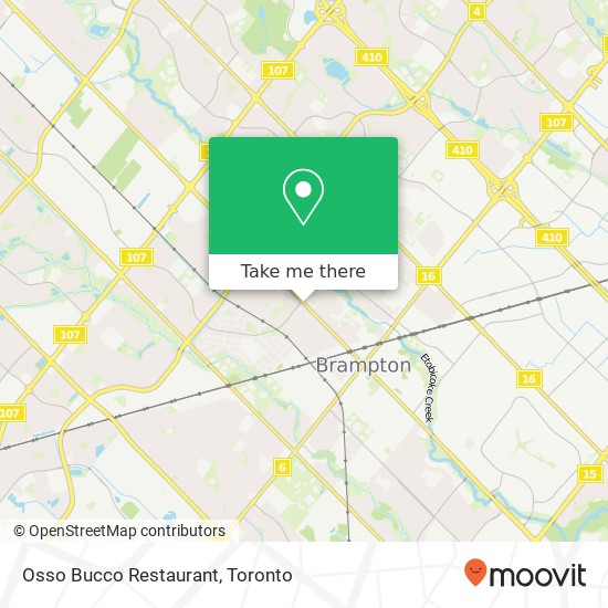 Osso Bucco Restaurant, 341 Main St N Brampton, ON L6X map