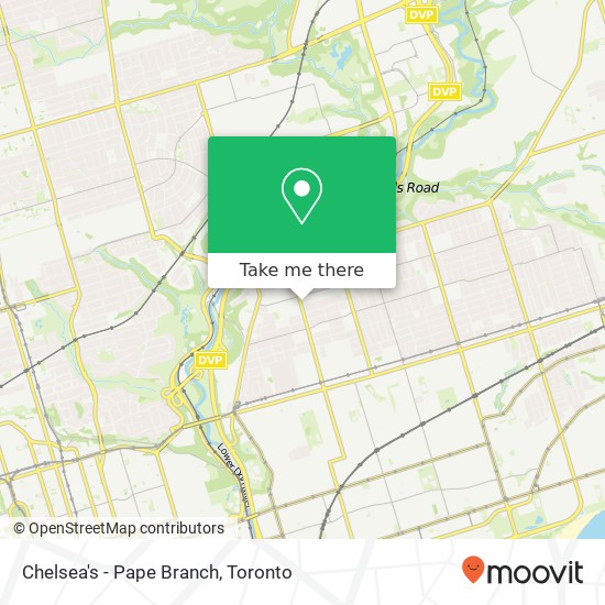 Chelsea's - Pape Branch, 1027 Pape Ave Toronto, ON M4K 3W1 map