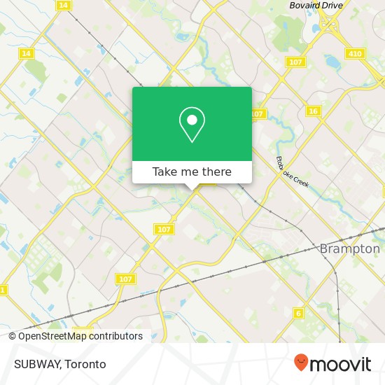 SUBWAY, 10010 McLaughlin Rd N Brampton, ON L7A 2X6 map