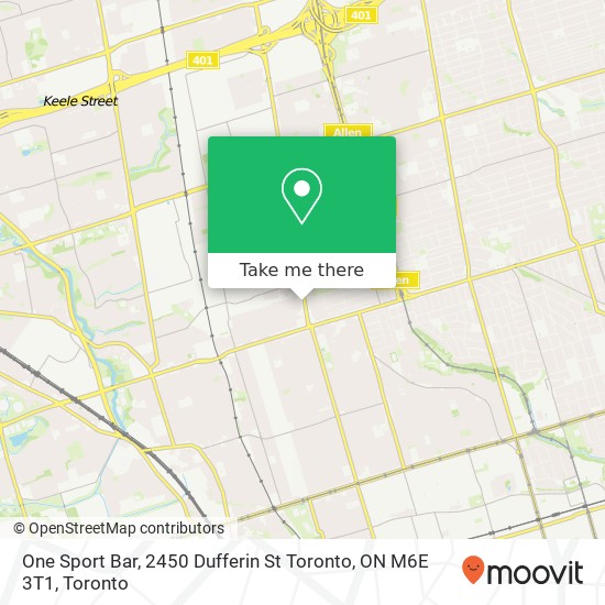 One Sport Bar, 2450 Dufferin St Toronto, ON M6E 3T1 plan