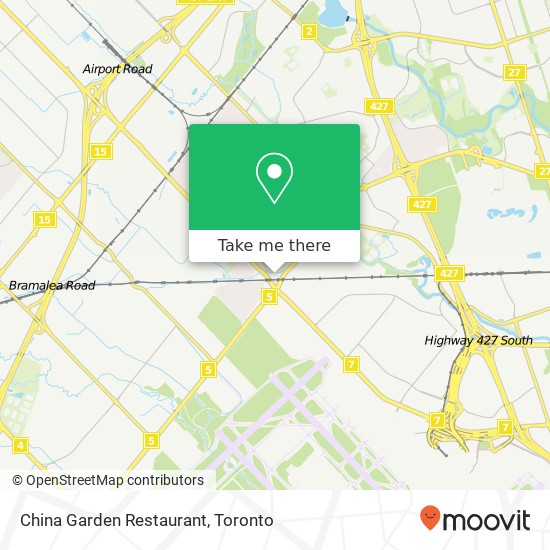 China Garden Restaurant, 7071 Airport Rd Mississauga, ON L4T 4J3 plan