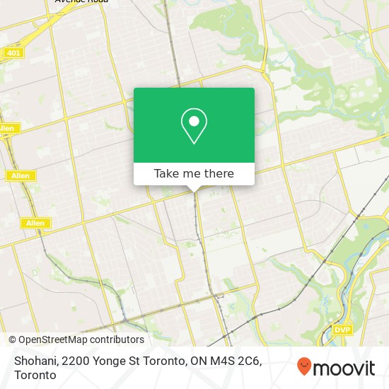 Shohani, 2200 Yonge St Toronto, ON M4S 2C6 map