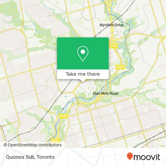 Quiznos Sub, 45 Overlea Blvd Toronto, ON M4H map