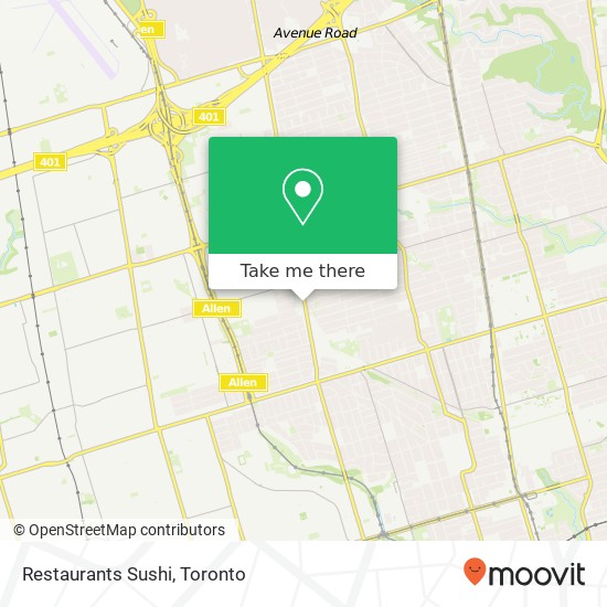 Restaurants Sushi, Bathurst St Toronto, ON M6B plan