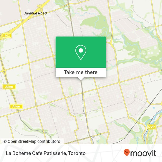 La Boheme Cafe Patisserie, 2481 Yonge St Toronto, ON M4P plan