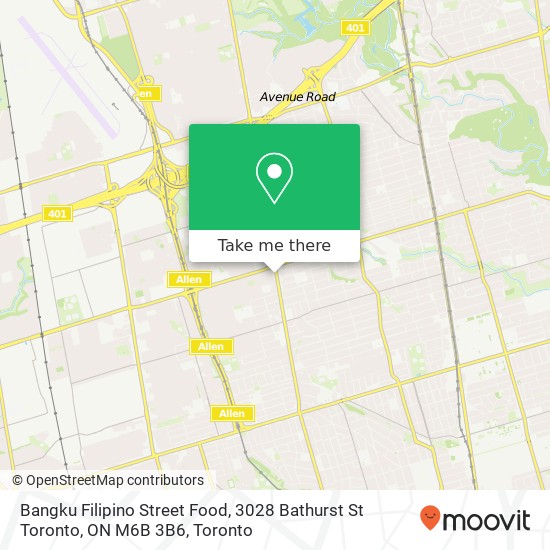 Bangku Filipino Street Food, 3028 Bathurst St Toronto, ON M6B 3B6 plan