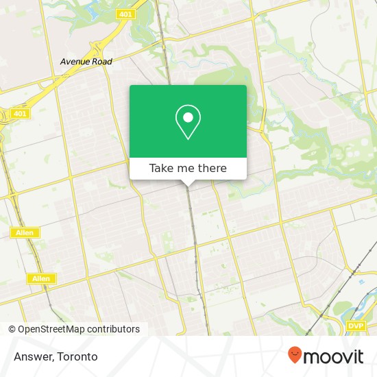 Answer, 2715 Yonge St Toronto, ON M4N 2H8 map