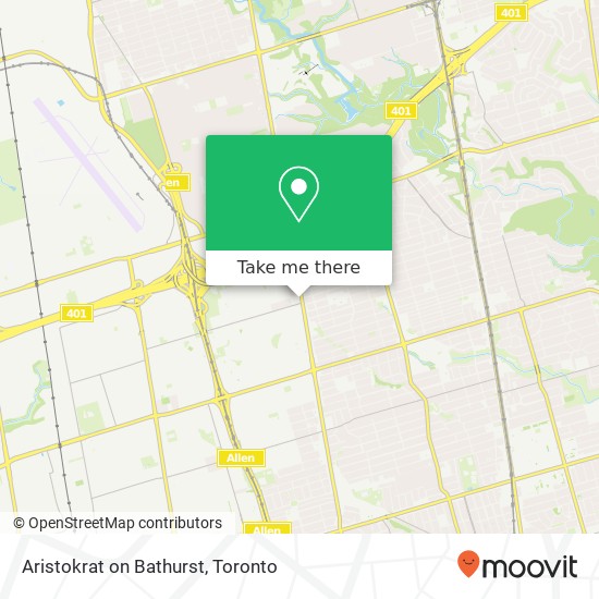 Aristokrat on Bathurst, 3434 Bathurst St Toronto, ON M6A 2C2 map