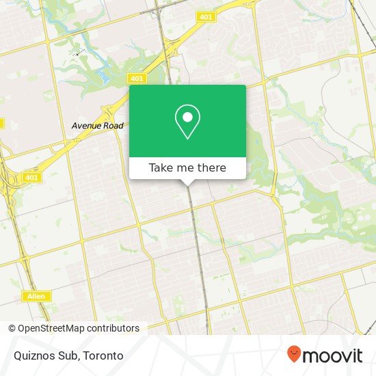 Quiznos Sub, 3243 Yonge St Toronto, ON M4N plan