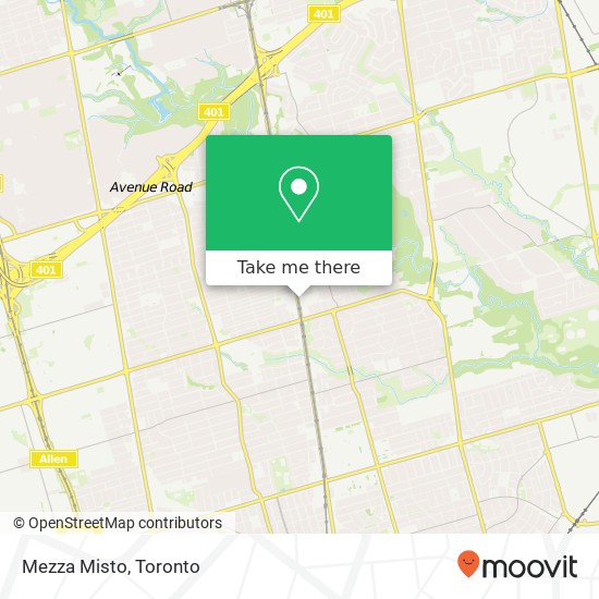 Mezza Misto, 3185 Yonge St Toronto, ON M4N 2K9 plan