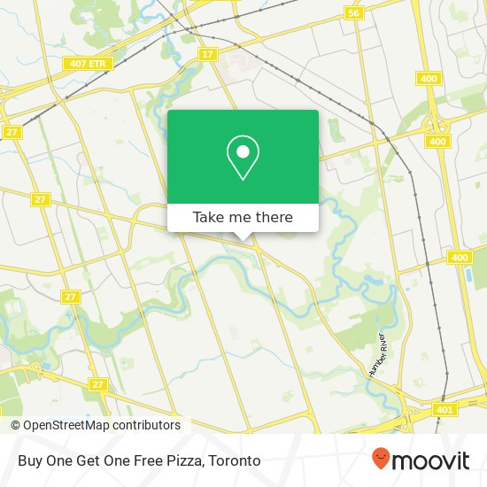 Buy One Get One Free Pizza, 1168 Albion Rd Toronto, ON M9V 1A8 map