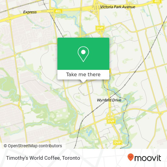 Timothy's World Coffee, 939 Lawrence Ave E Toronto, ON M3C plan