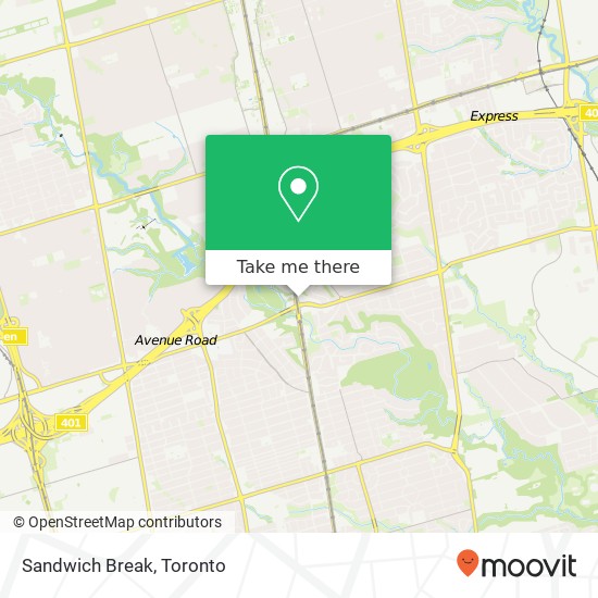 Sandwich Break, 4025 Yonge St Toronto, ON M2P 2E3 plan